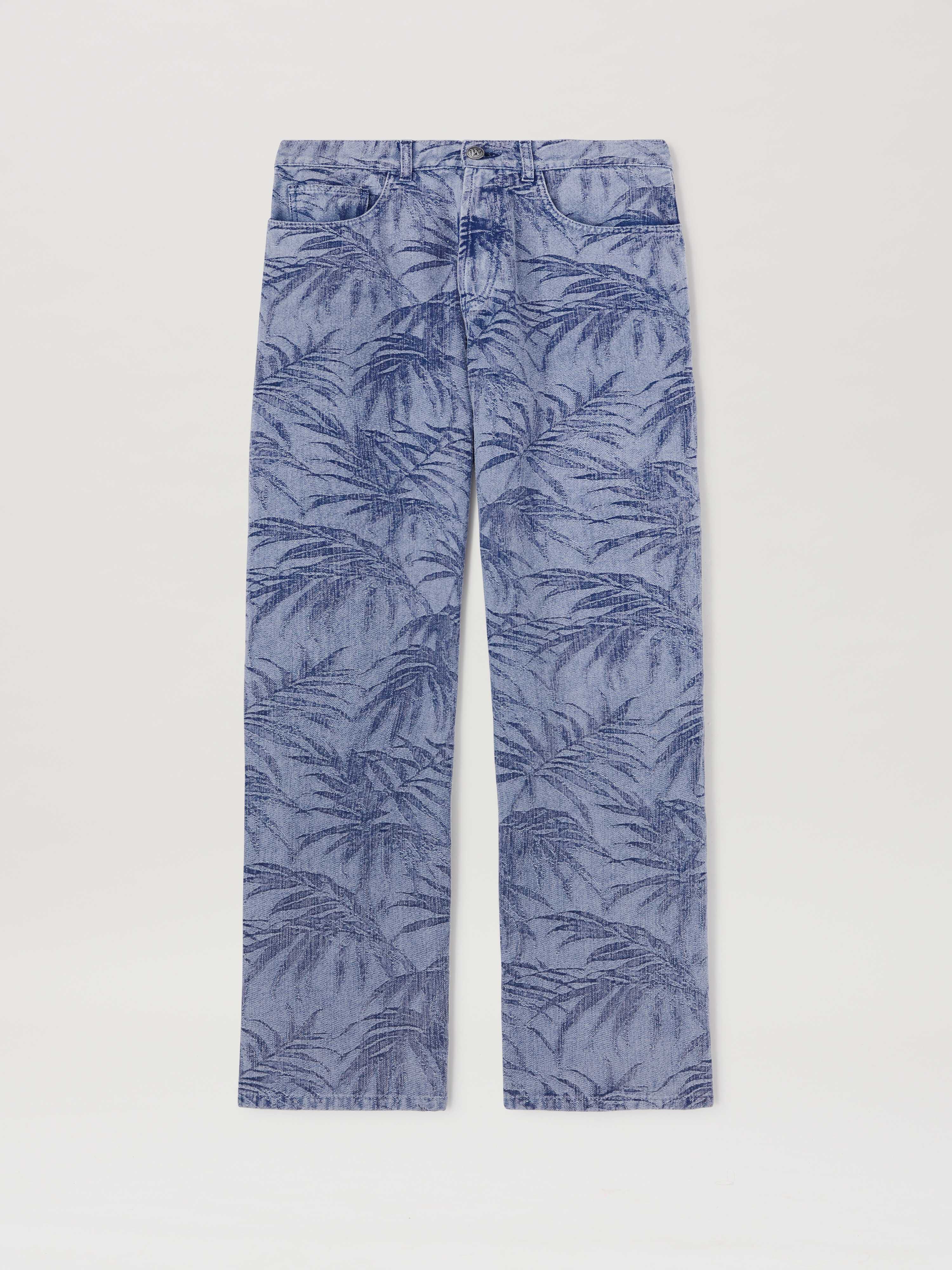 PALM ANGELS  Palm jacqured denim pants LIGHT BLUE - LIGHT BLUE PMYA041S25DEN002