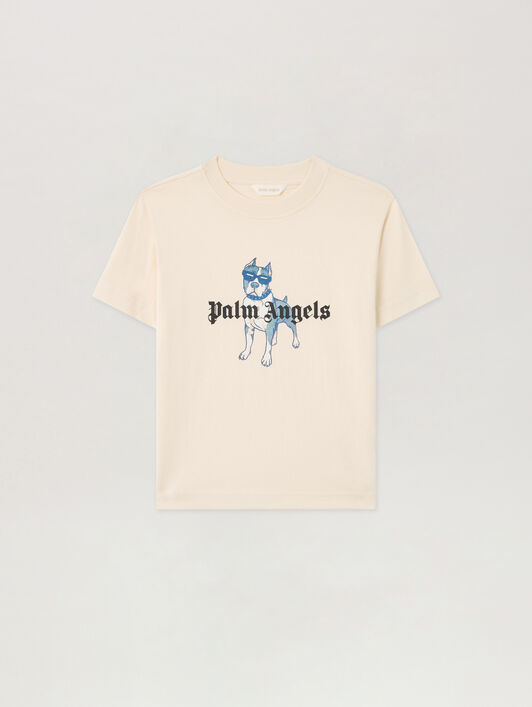 PALM ANGELS Palm Dog.Tshirt OFF WHITE PBAA003S26JER008