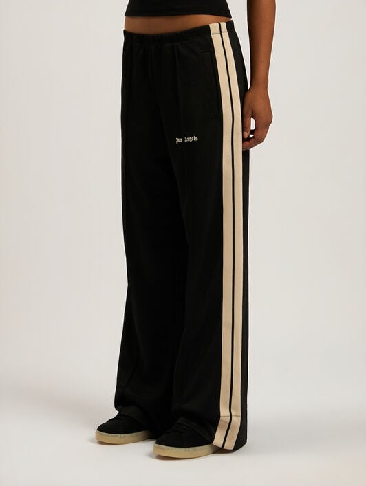 PALM ANGELS Classic Logo Loose Track Pants BLACK - OFF WHITE PAWCJ05F26FB01