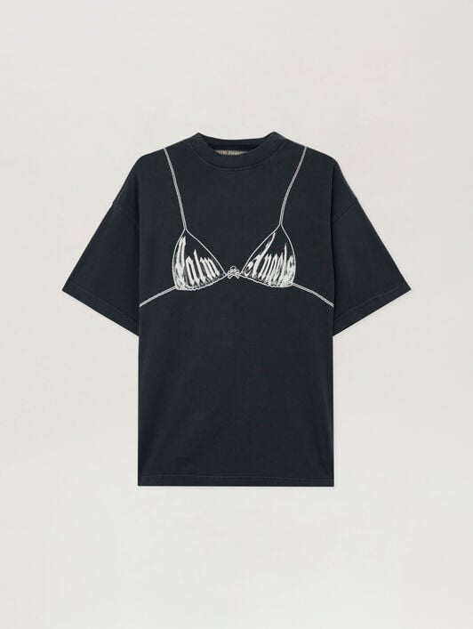 Bra Loose T-Shirt PALM ANGELS Bra Loose T-Shirt BLACK OFF WHITE PWAA07BS26JER003