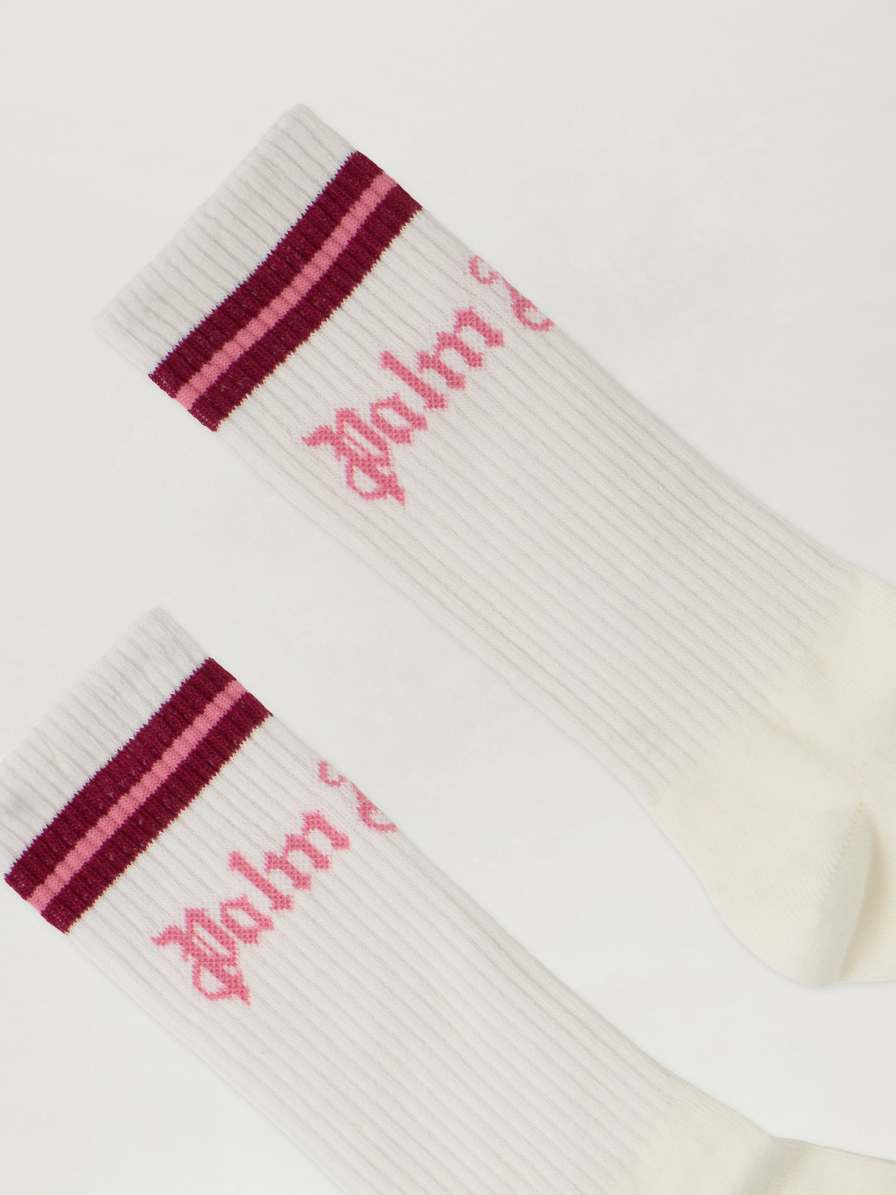 PALM ANGELS Pa Track High Socks Antique OFF WHITE - PGRA005F25KNI001