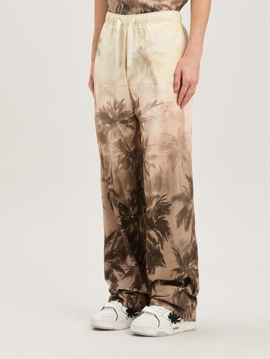 PALM ANGELS  Sunset Palmen Hose BEIGE - BLACK PMCA143S25FAB003