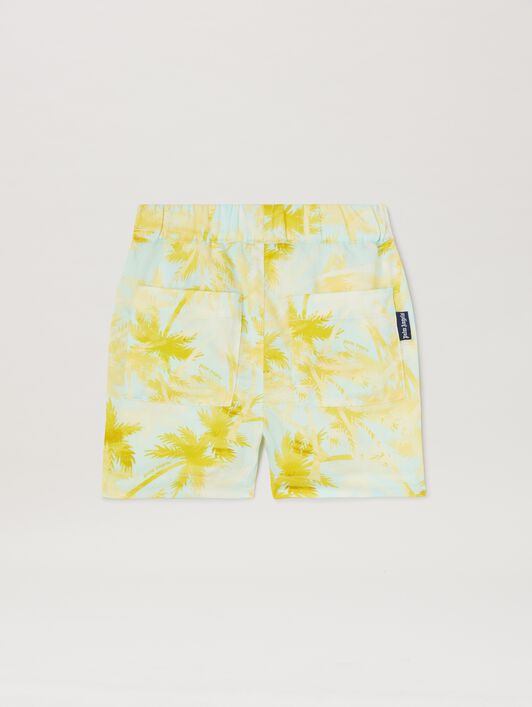 PALM ANGELS  Shorts mit Palmen-Print SKYBLUE BROWN PBX8001S25FAB001