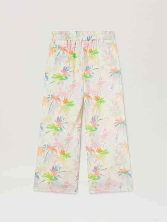 PALM ANGELS  All over palm print pants BUTTER ROSE PINK PGCA015S25FAB001