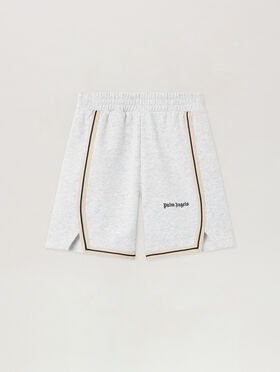 PALM ANGELS Pa Minitrack Sweatshorts GREY MELANGE - BLACK PBCI007F25FLE001