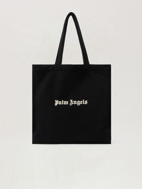 PALM ANGELS Classic Logo Tote Bag BLACK - OFF WHITE PMNA07GF25FLE002