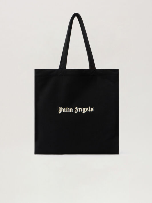 PALM ANGELS Classic Logo Tote Bag BLACK - OFF WHITE PMNA07GF25FLE002