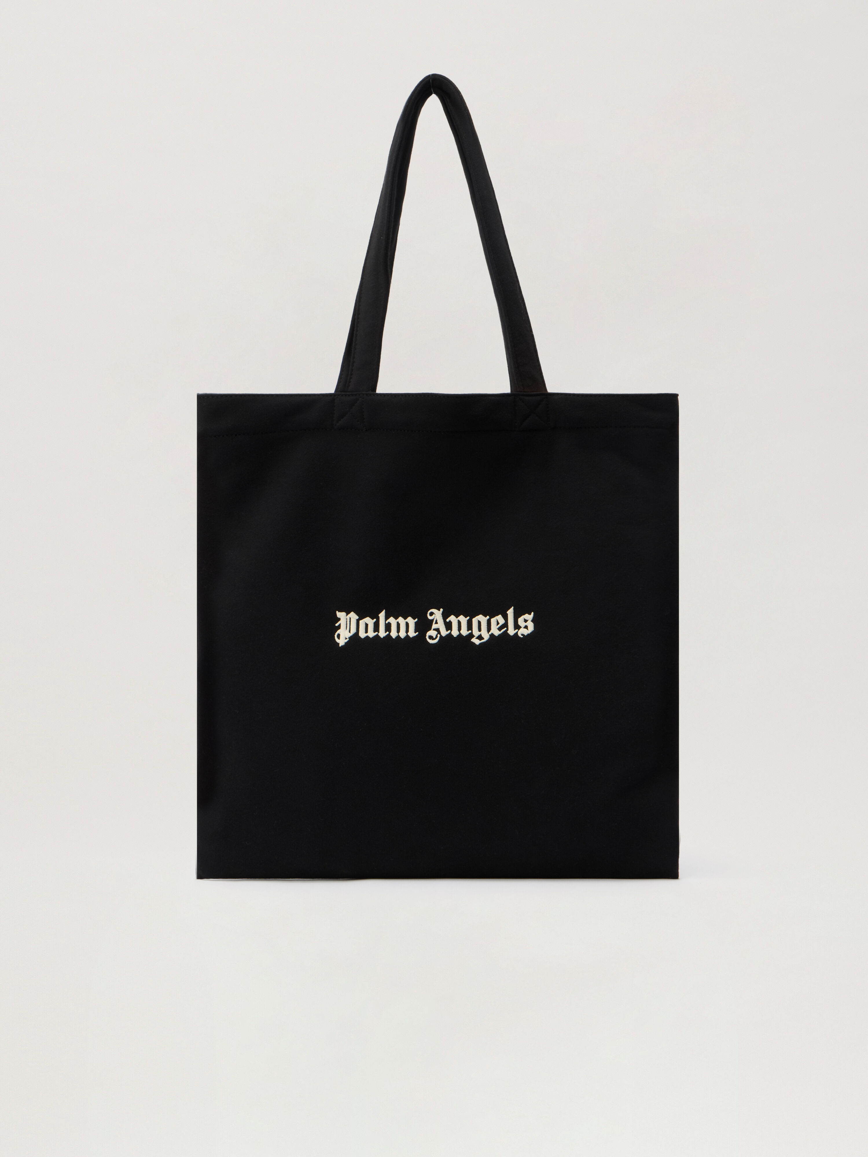 PALM ANGELS Classic Logo Tote Bag BLACK - OFF WHITE PMNA07GF25FLE002