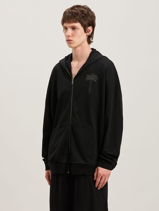 PALM ANGELS  Palms zipped Hoodie VINTAGE BLACK - VINTAGE BLACK PMBE016S25FLE001