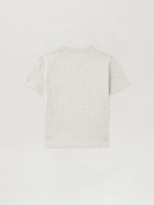 PALM ANGELS Palm Stamp. T-Shirt GRIGIO MELANGE/MELANGE GRAY PBAA003S26JER003