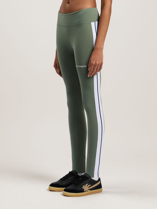 PALM ANGELS Training Track Leggings SAGE WHITE PWVG001C99FAB002
