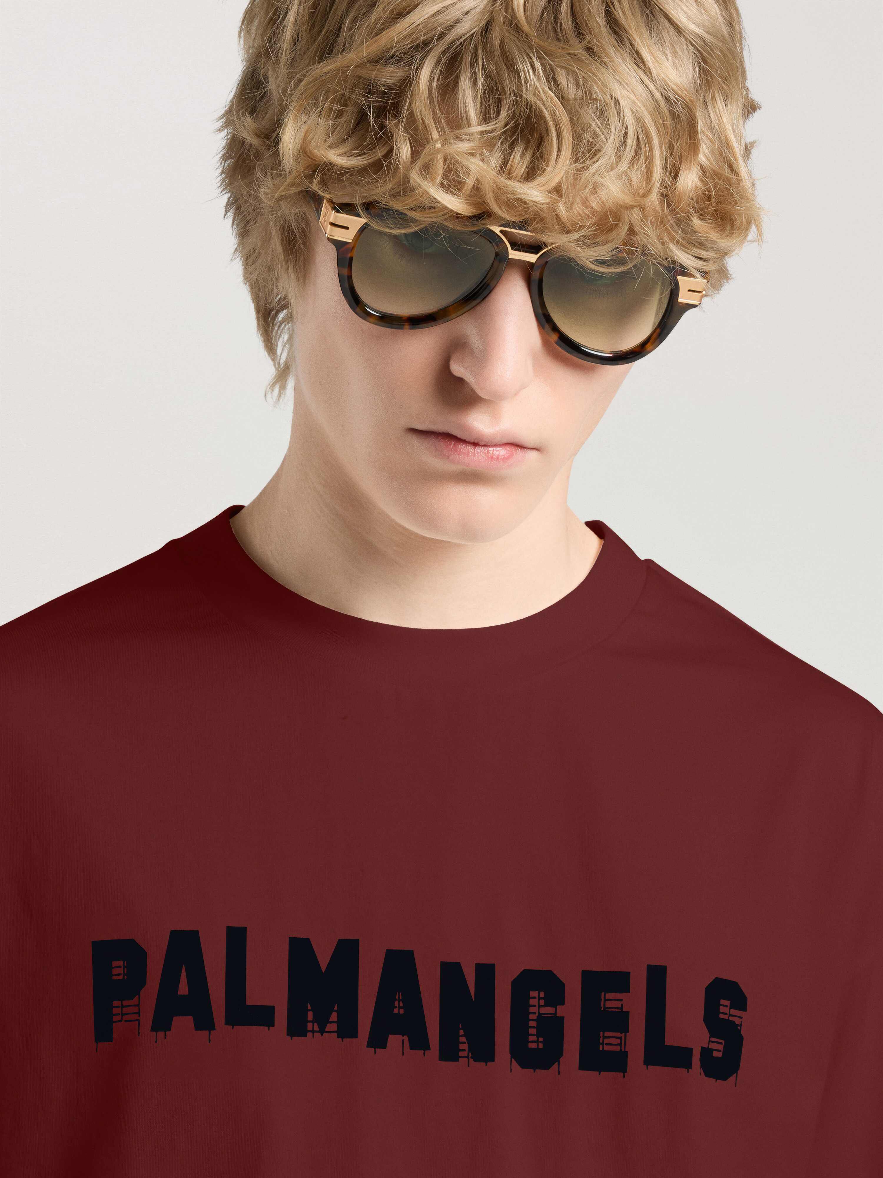 Palm Hills Regular T-Shirt PALM ANGELS Palm Hills Regular T-Shirt BRICK RED - BLACK PAMAA01W26JR18