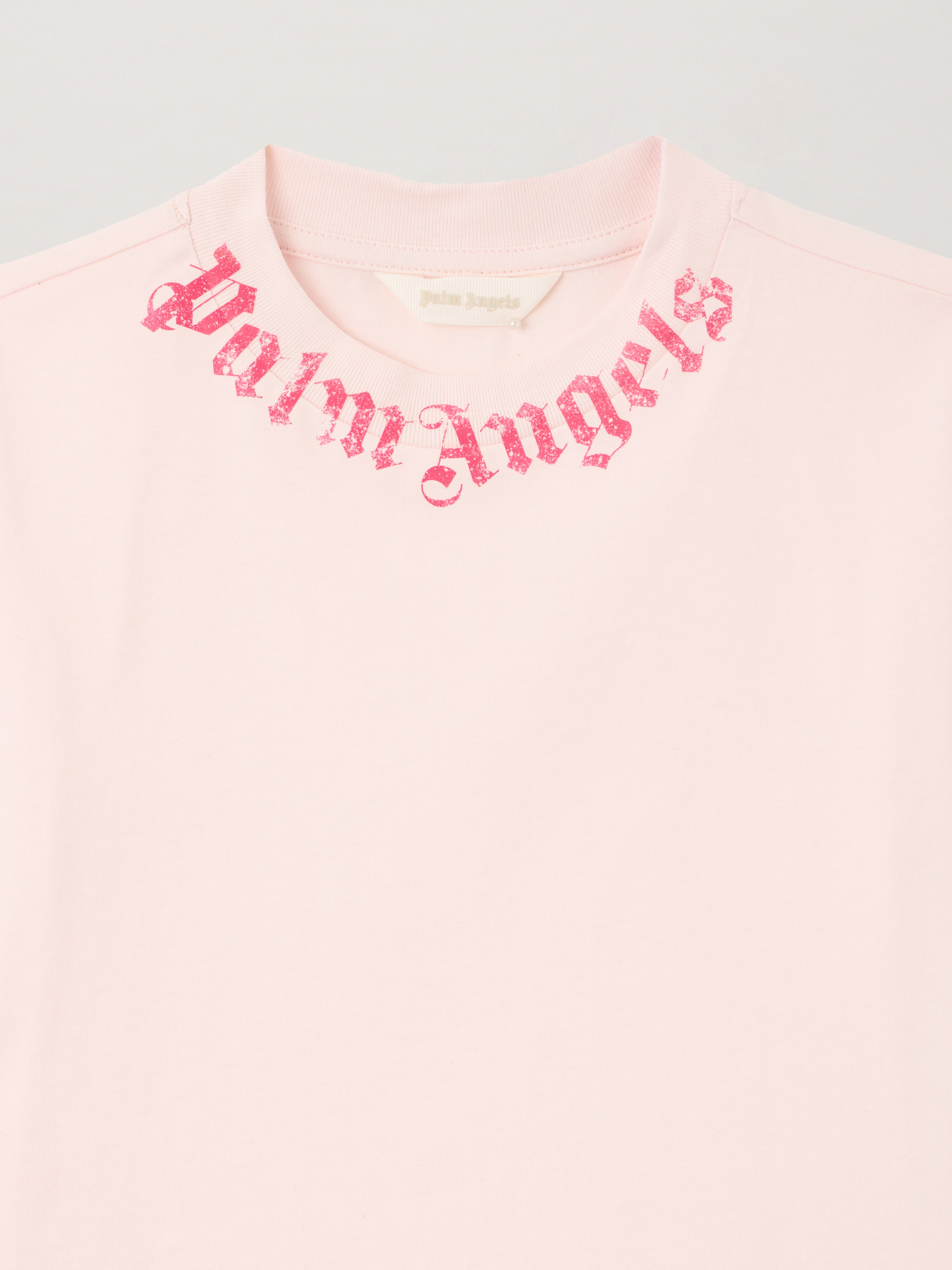 PALM ANGELS Neck Logo Brushed T-Shirt ROSA/PINK PGAA002S26JER005
