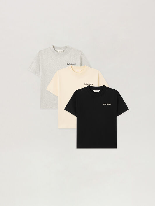 PALM ANGELS TriPack T-Shirt OFF-WHITE-BLACK-GREY MELANGE PB2B002S26JER001