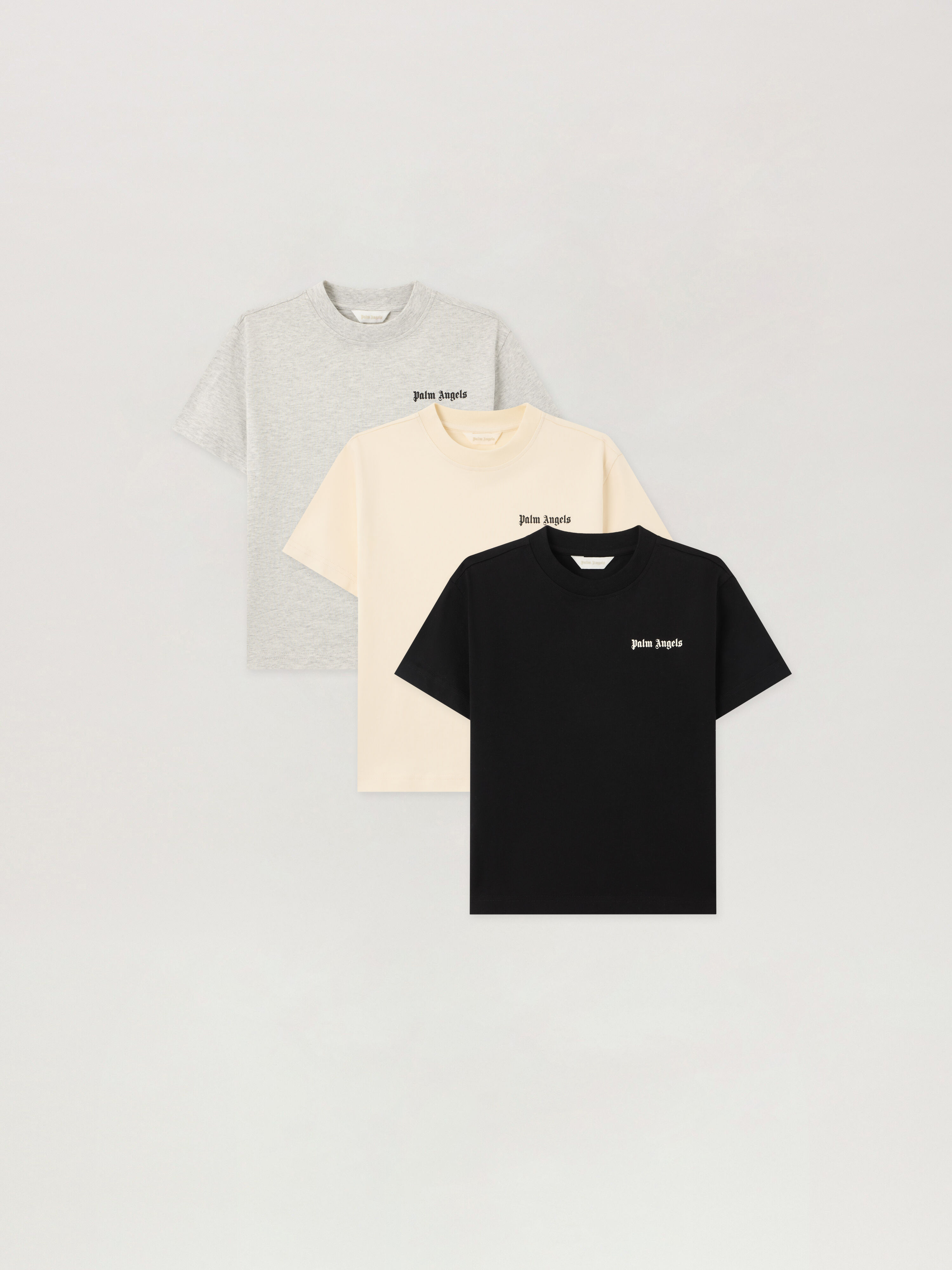 PALM ANGELS TriPack T-Shirt OFF-WHITE-BLACK-GREY MELANGE PB2B002S26JER001