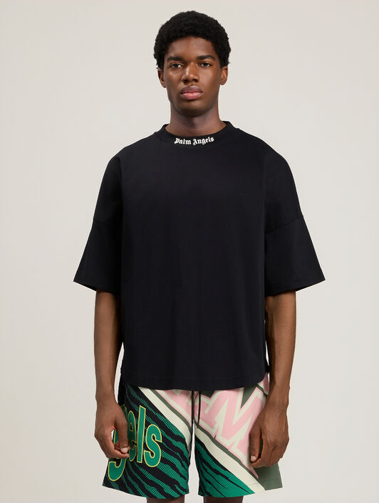 PALM ANGELS Classic Logo Over T-Shirt BLACK OFF WHITE PMAA10BS26JER001