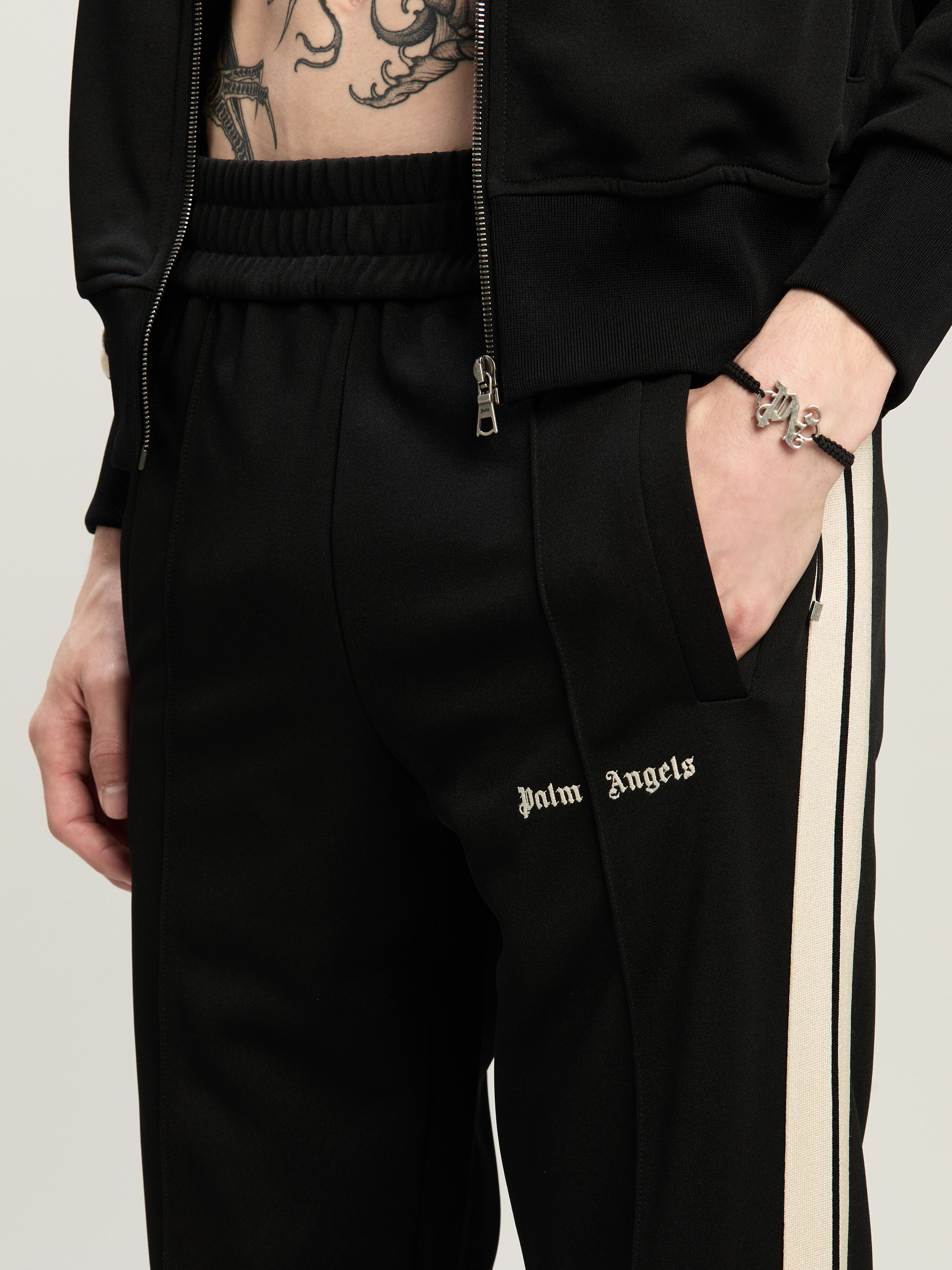 PALM ANGELS Classic Logo Track Pants BLACK OFF WHITE PMCJ020C99FAB001