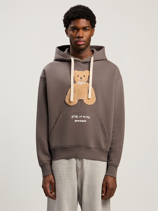 Bear In Mind Hoodie PALM ANGELS Bear In Mind Hoodie DARK GREY - BROWN PMBB17DF25FLE004