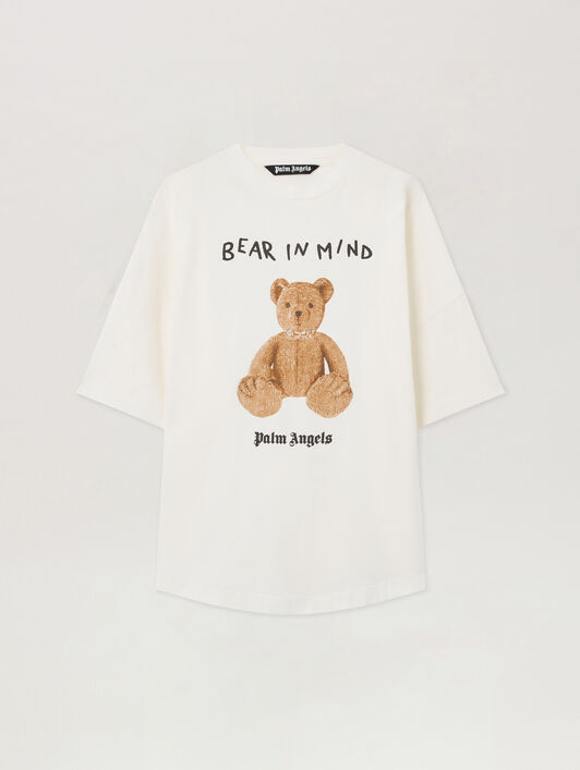 PALM ANGELS Bear In Mind Over T-shirt OFF WHITE - BROWN PMAA10BF25JER004