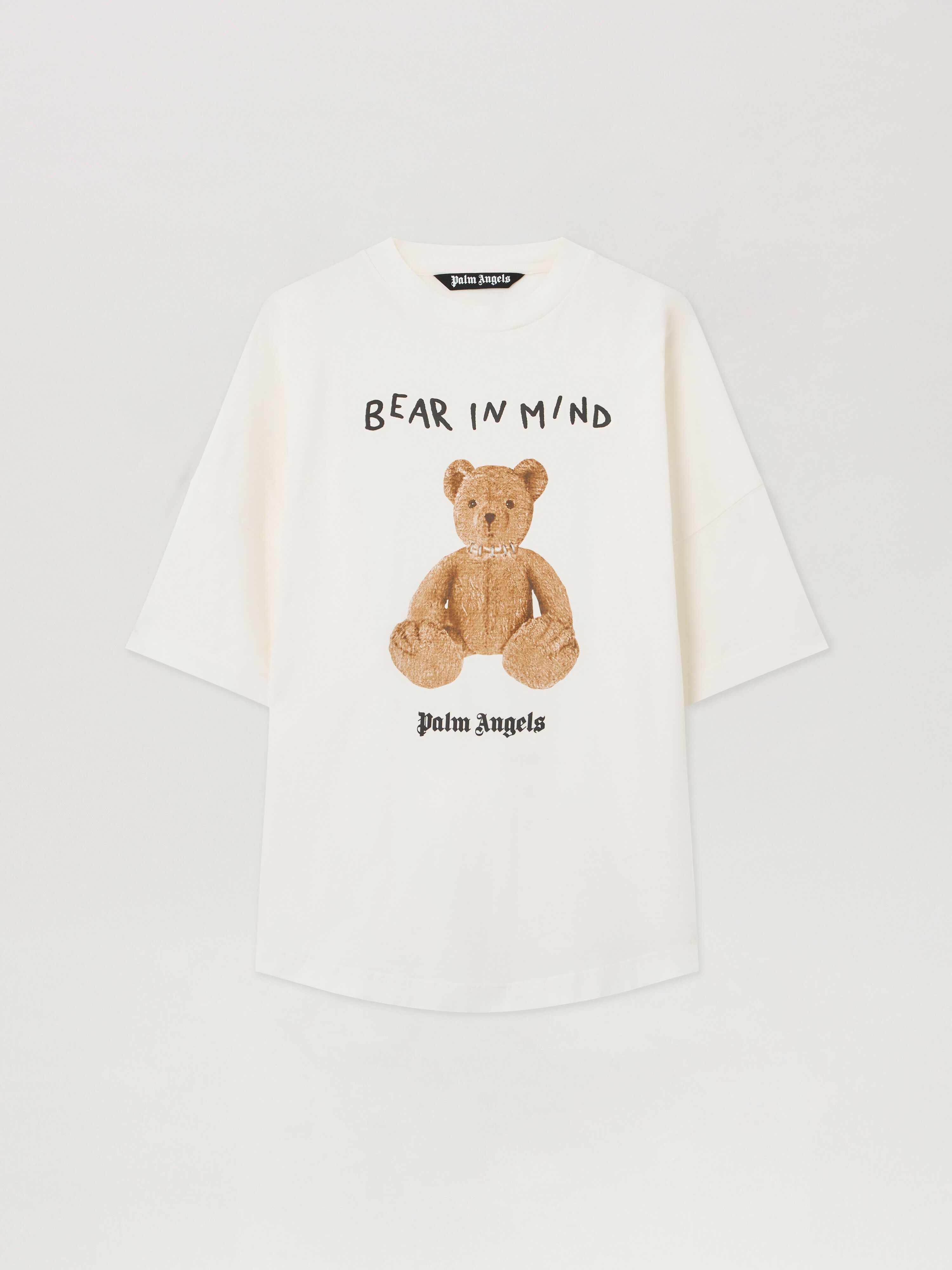 PALM ANGELS Bear In Mind Over T-shirt OFF WHITE - BROWN PMAA10BF25JER004