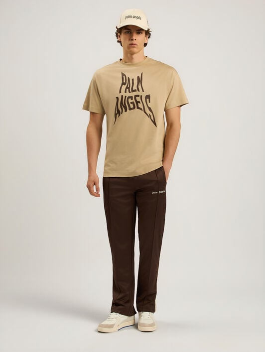 Palm Distorted Regular T-Shirt PALM ANGELS Palm Distorted Regular T-Shirt KAKI - BROWN PAMAA01F26JR16