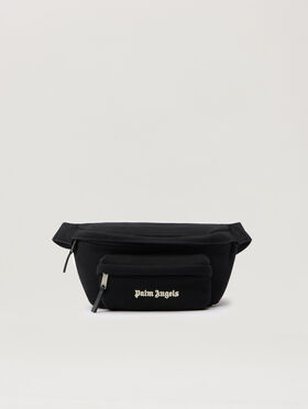PALM ANGELS Classic Logo Fanny Pack BLACK - OFF WHITE PMNO009F25FLE001