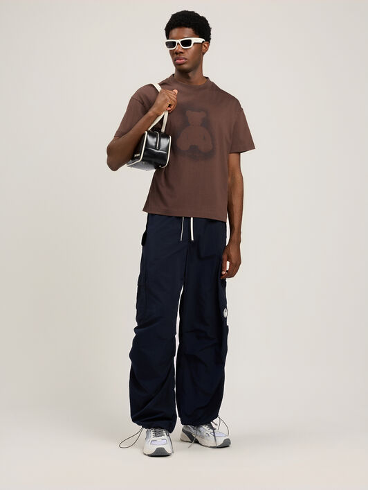 PALM ANGELS Spray Bear T-Shirt BROWN DARK BROWN PMAA109S26JER001