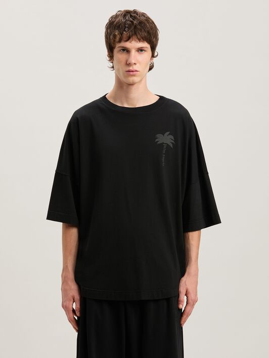 PALM ANGELS  Palms Over T-Shirt VINTAGE BLACK - VINTAGE BLACK PMAA002S25JER004