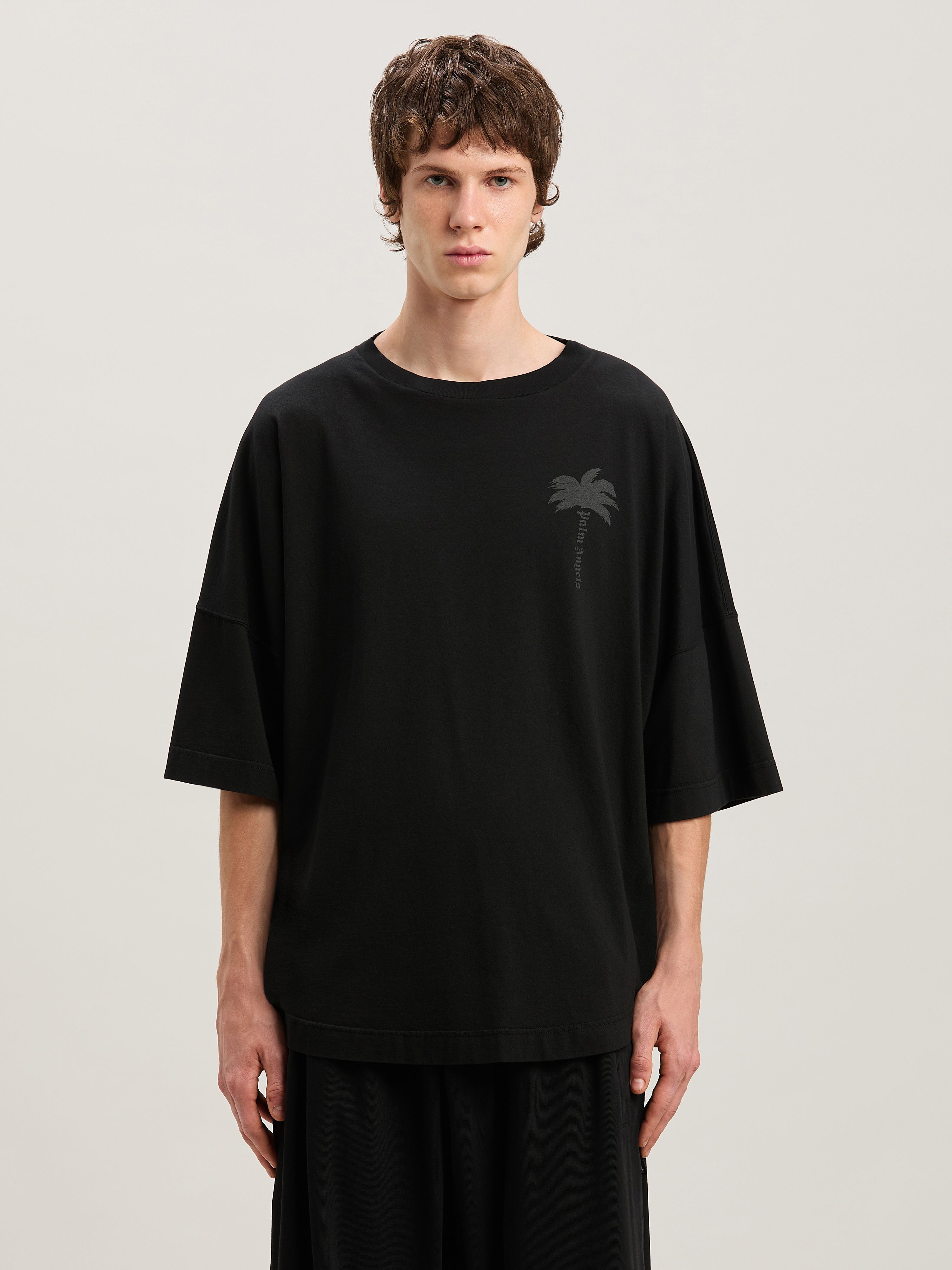 PALM ANGELS  Palms Over T-Shirt VINTAGE BLACK - VINTAGE BLACK PMAA002S25JER004