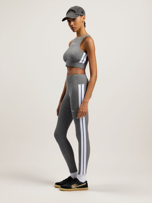 PALM ANGELS Training Track Leggings MELANGE GREY WHITE PWVG001C99FAB001