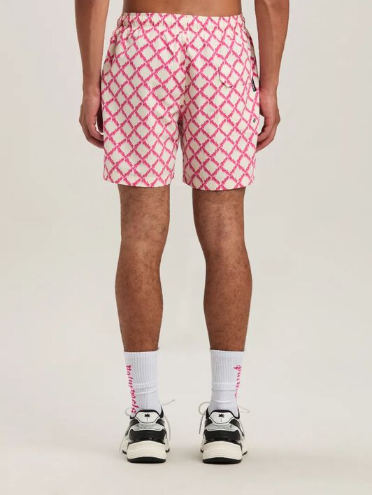 Net logo swimshorts PALM ANGELS Net logo swimshorts AVORIO - FUCSIA PMFD012S25FAB003