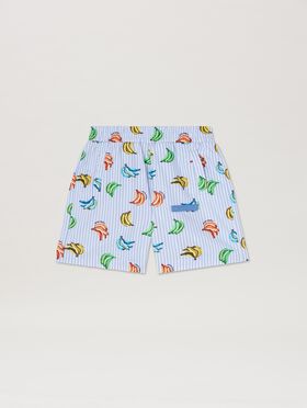 PALM ANGELS  All over banana print shorts LIGHT BLUE DUSTY BLUE PBCB006S25FAB003