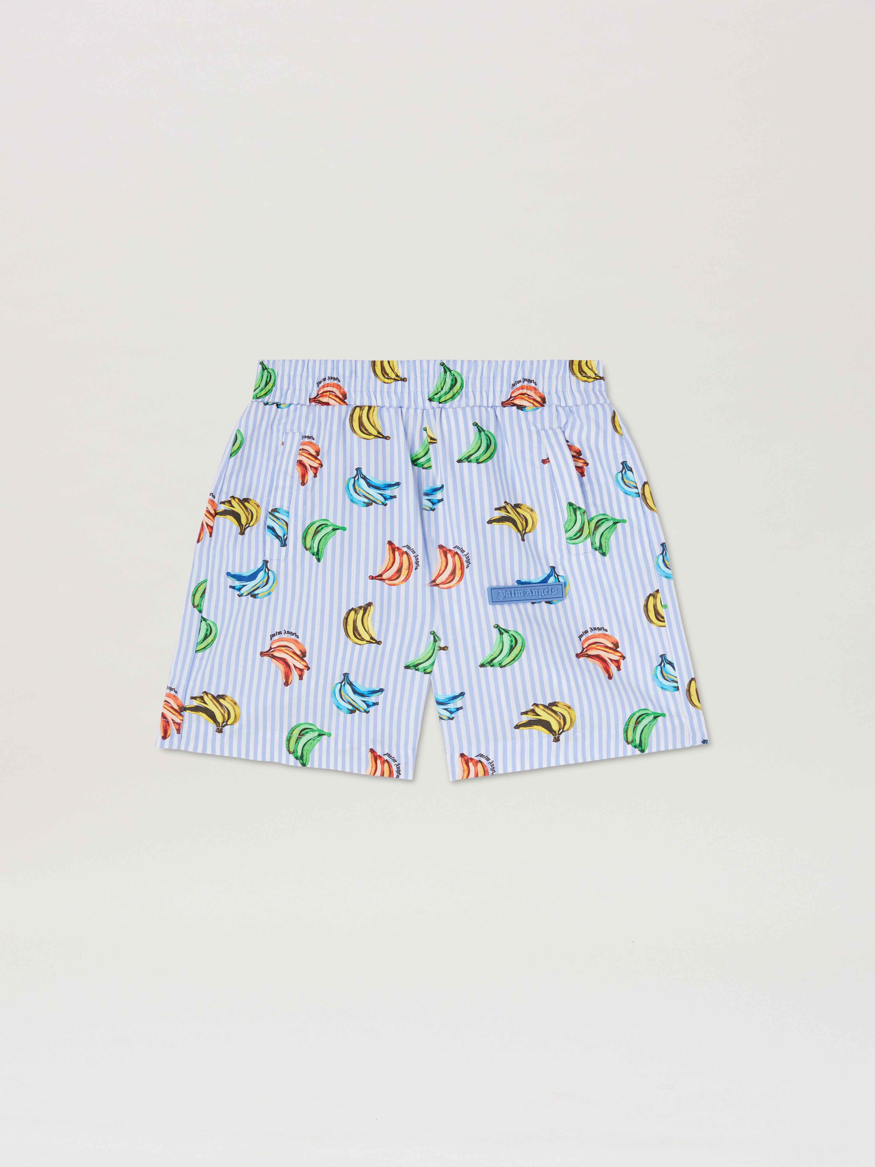 PALM ANGELS  Shorts mit Bananen-Print LIGHT BLUE DUSTY BLUE PBCB006S25FAB003