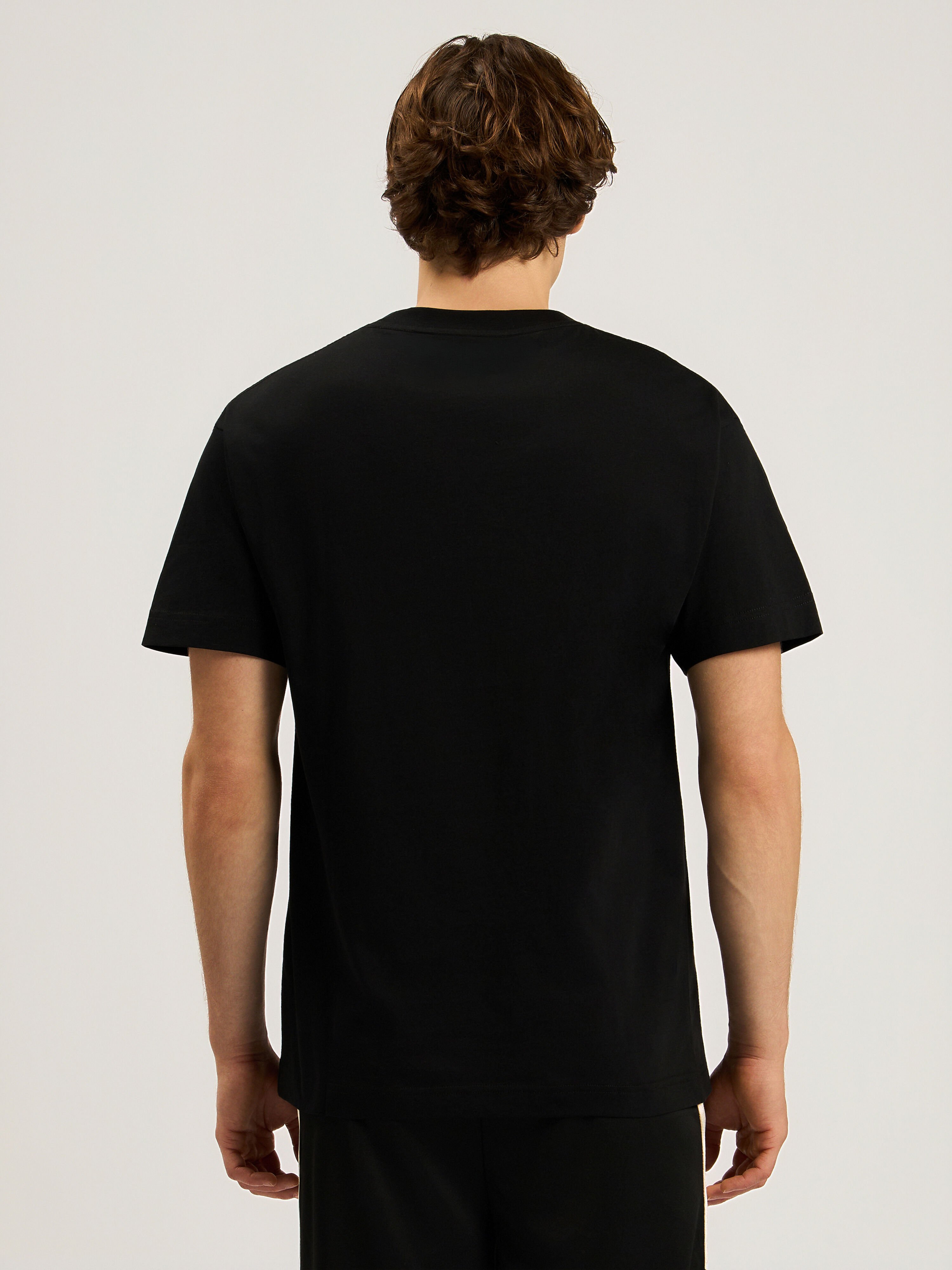 PALM ANGELS Surf Regular T-Shirt BLACK - OFF WHITE PAMAA01F26JR13