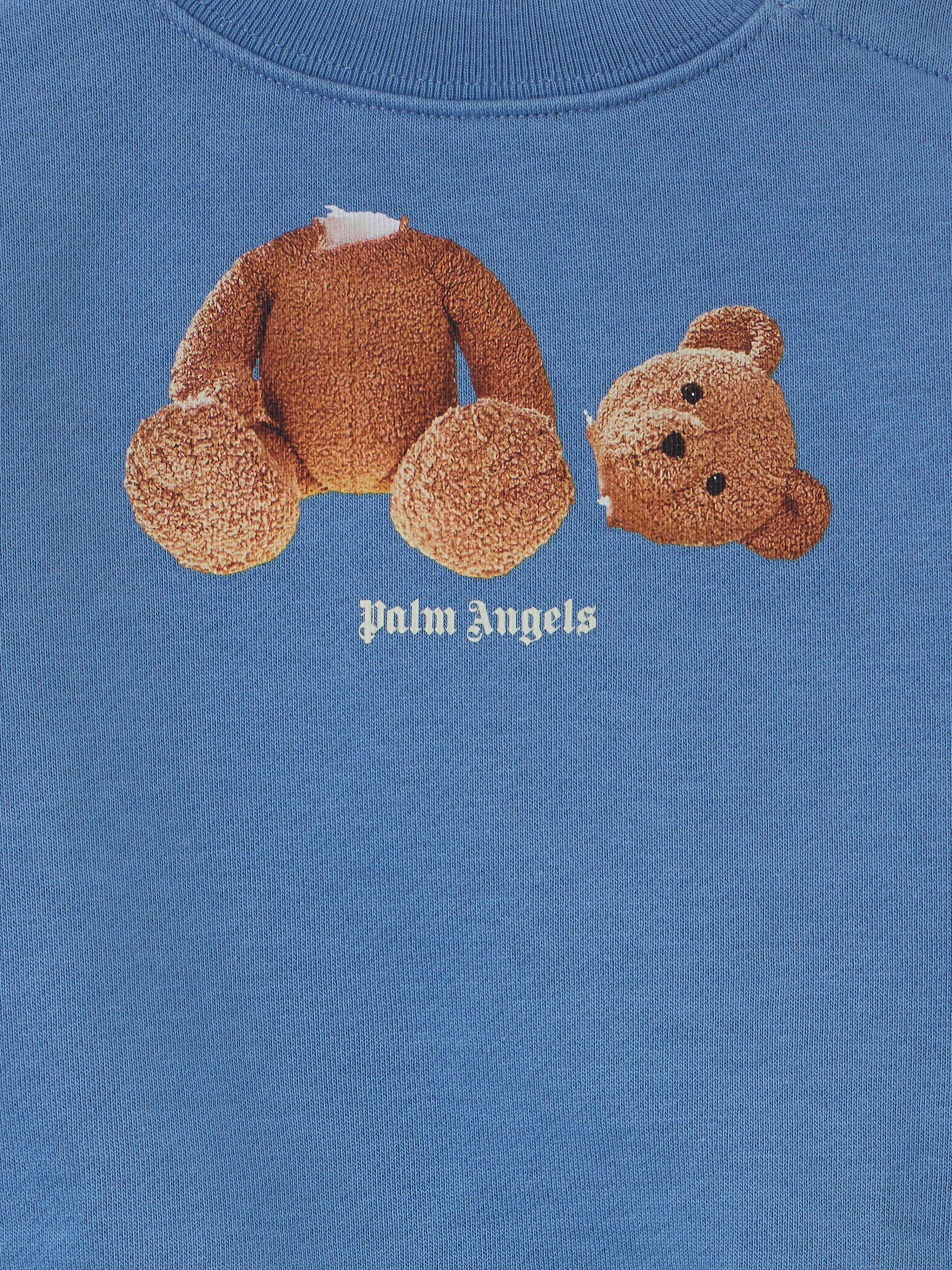 PALM ANGELS Pa Bear Crew DUSTY BLUE PBXC001F25FLE001