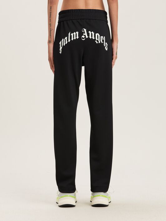 PALM ANGELS  Curved logo Track jacket BLACK - OFF WHITE PWCJ036S25FAB001