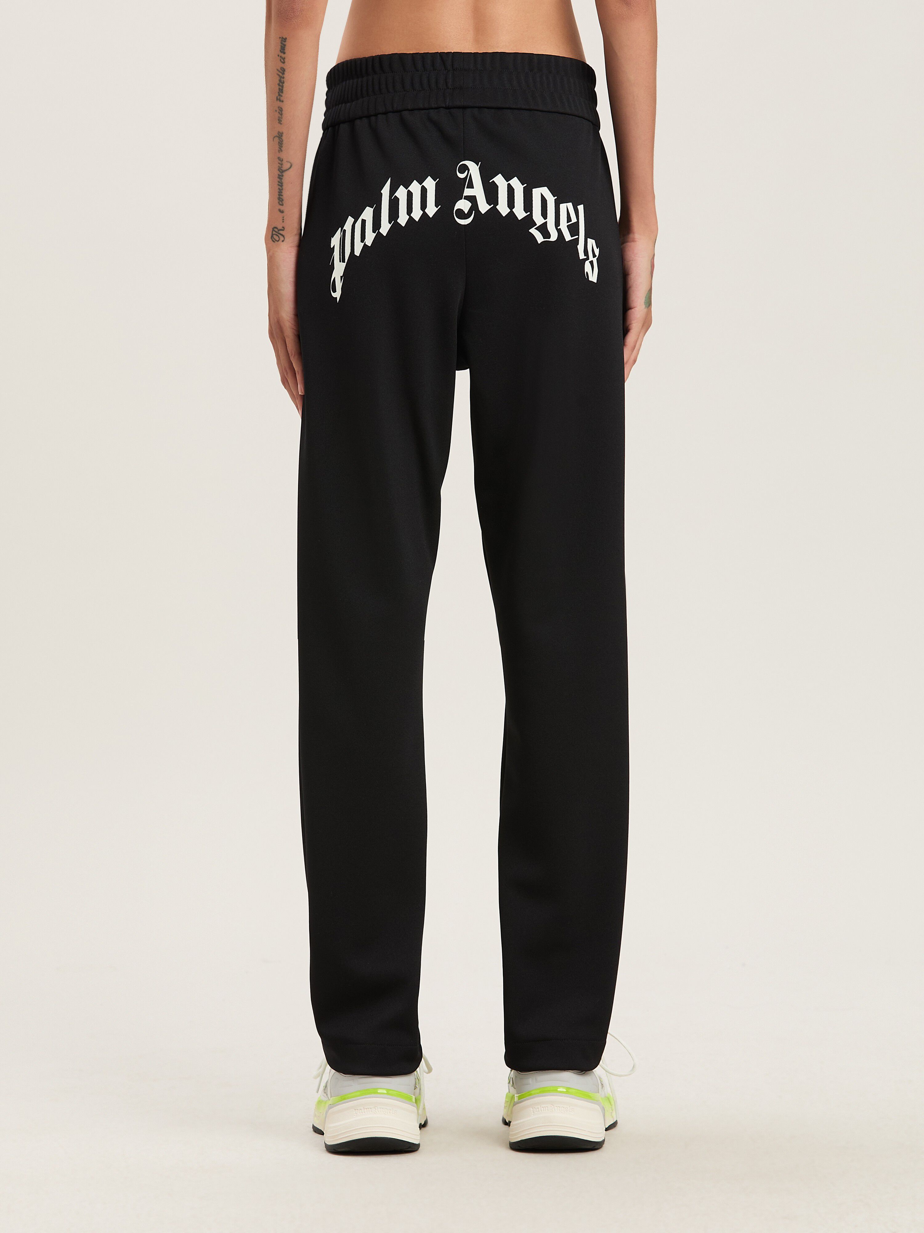 PALM ANGELS  Curved logo Track jacket BLACK - OFF WHITE PWCJ036S25FAB001