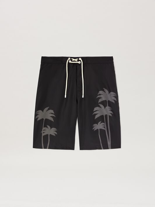 PALM ANGELS  Palms print swim bermuda BLACK - BLACK PMFD017S25FAB003