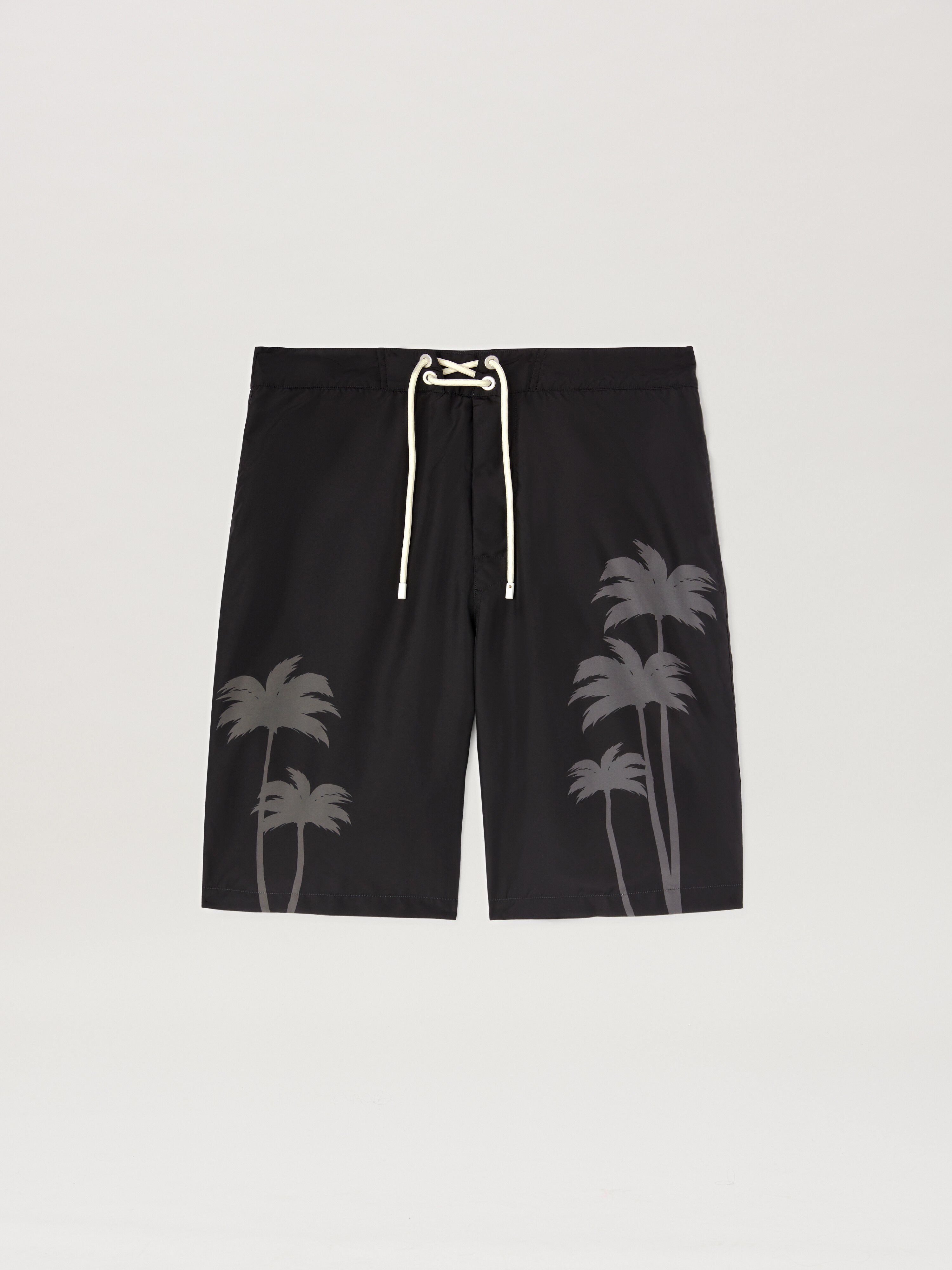 PALM ANGELS  Palms print swim bermuda BLACK - BLACK PMFD017S25FAB003