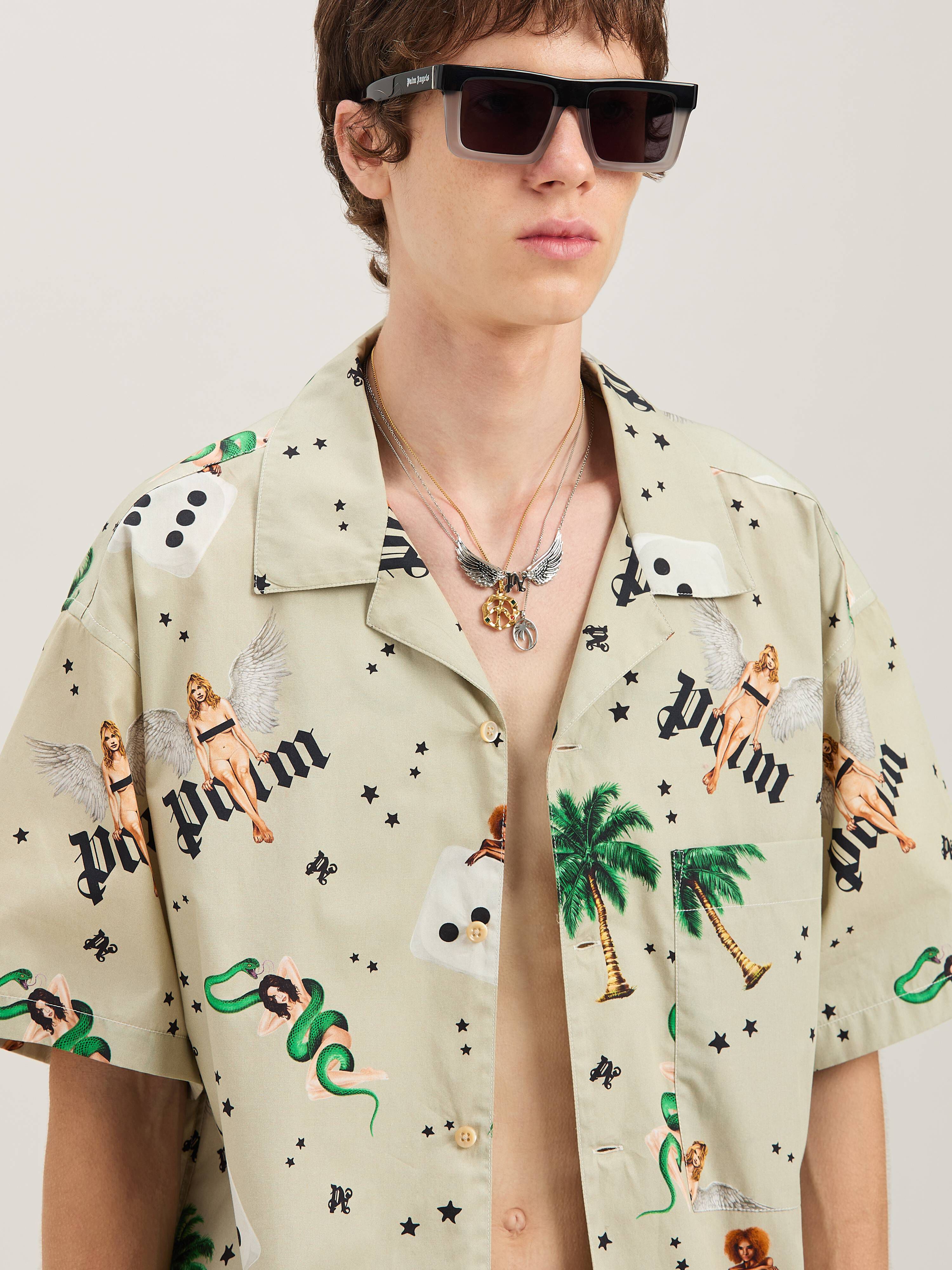 PALM ANGELS  Pin up bowling shirt IVORY - MULTICOLOR PMGG00AS25FAB005