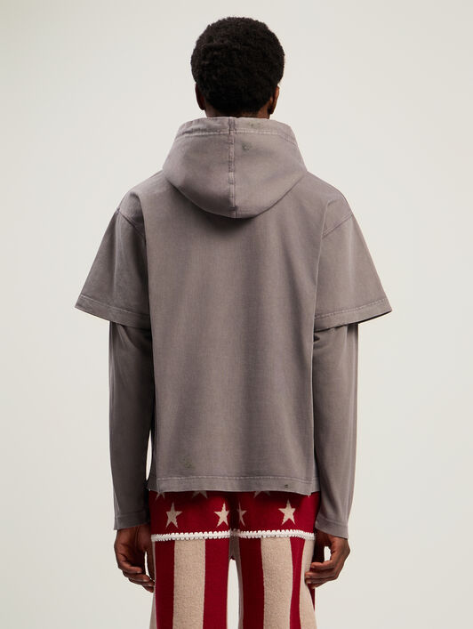 Monogram Distressed Hoodie PALM ANGELS Monogram Distressed Hoodie MEDIUM GREY - BLACK PMBB178F25FLE001