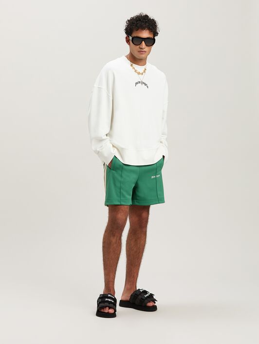 PALM ANGELS  Curved Logo crewneck Sweatshirt OFF WHITE - NERO PMBA080S25FLE001