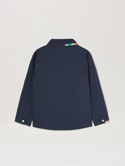PALM ANGELS  Multicolored embroidered long sleeves shirt BLUE - MULTICOLOR PBGE005S25FAB001