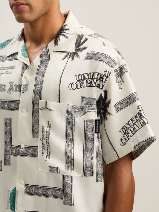 PALM ANGELS Pa Dollar Bowl Shirt IVORY - BLACK PMGG00DF25FAB003