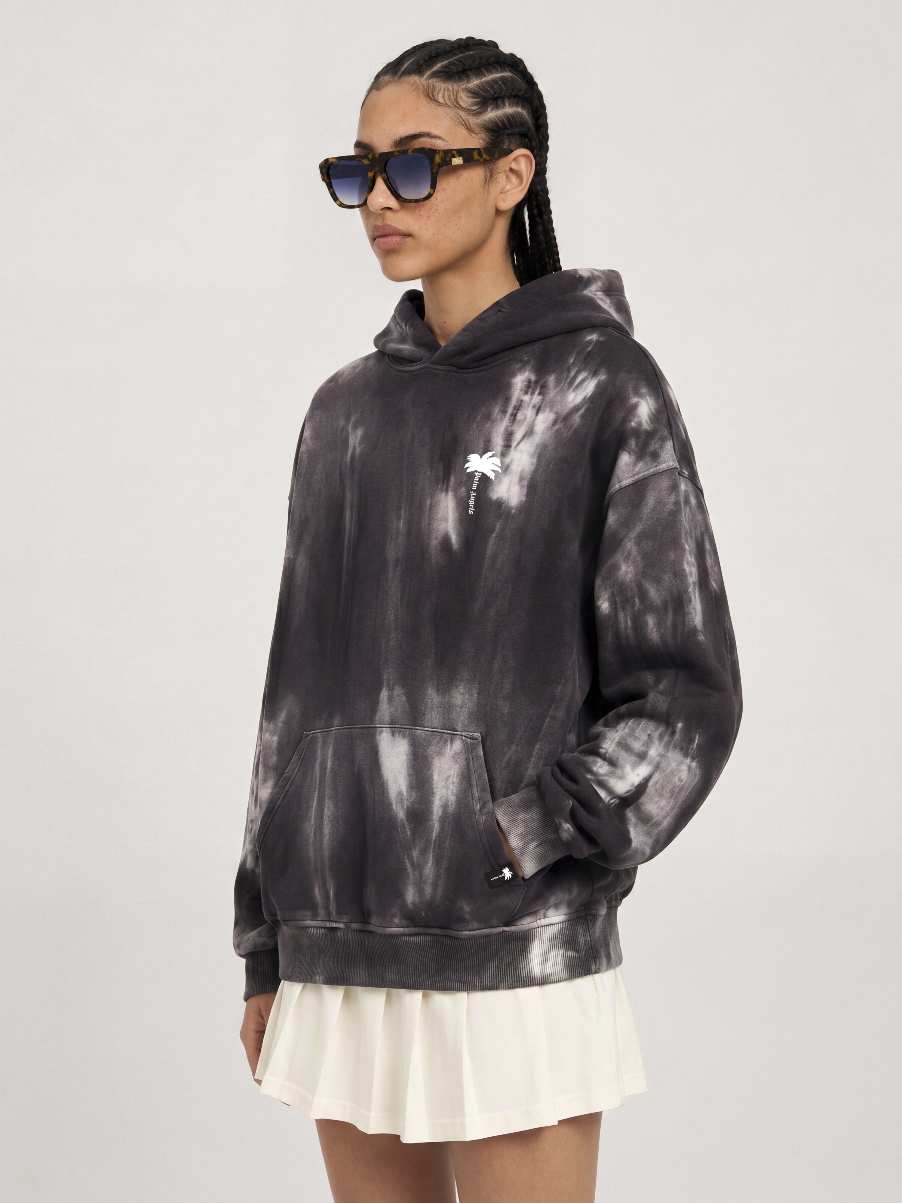 Palm Angels x Hï Ibiza Tie-dye Hoodie PALM ANGELS Palm Angels x Hï Ibiza Tie-dye Hoodie MEDIUM GREY - OFF WHITE PAMBB003FL001