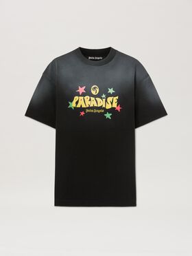 PALM ANGELS  Paradise T-shirt YELLOW - BLUE PMAA001S25JER001