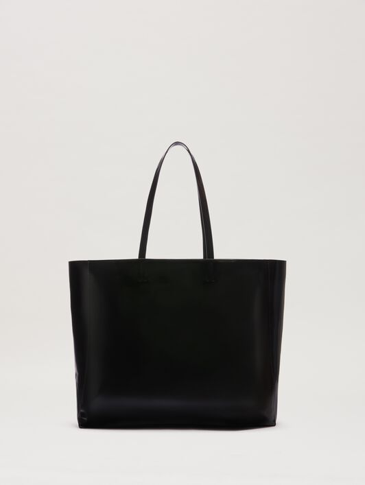PALM ANGELS  Curved Logo Shopping bag NERO/PERLA PMNA07BS25FAB001