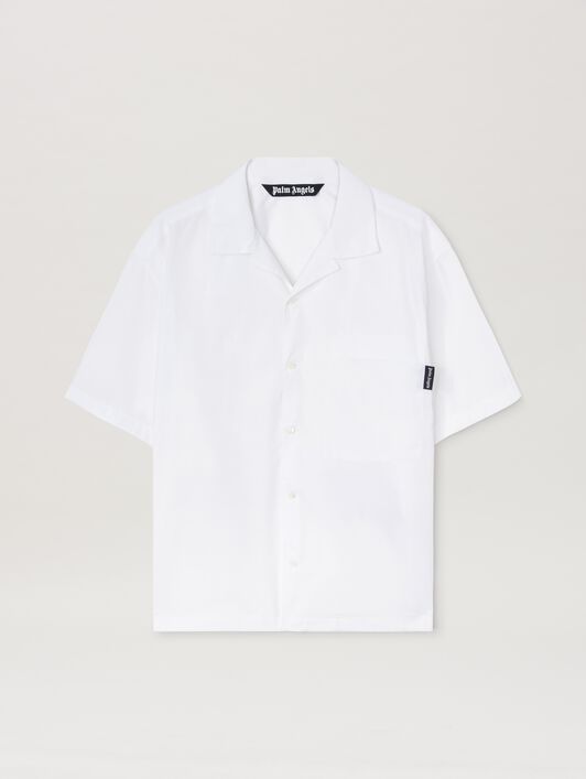 PALM ANGELS  Curved Logo short sleeves shirt WHITE - BLACK PMGG00AS25FAB004