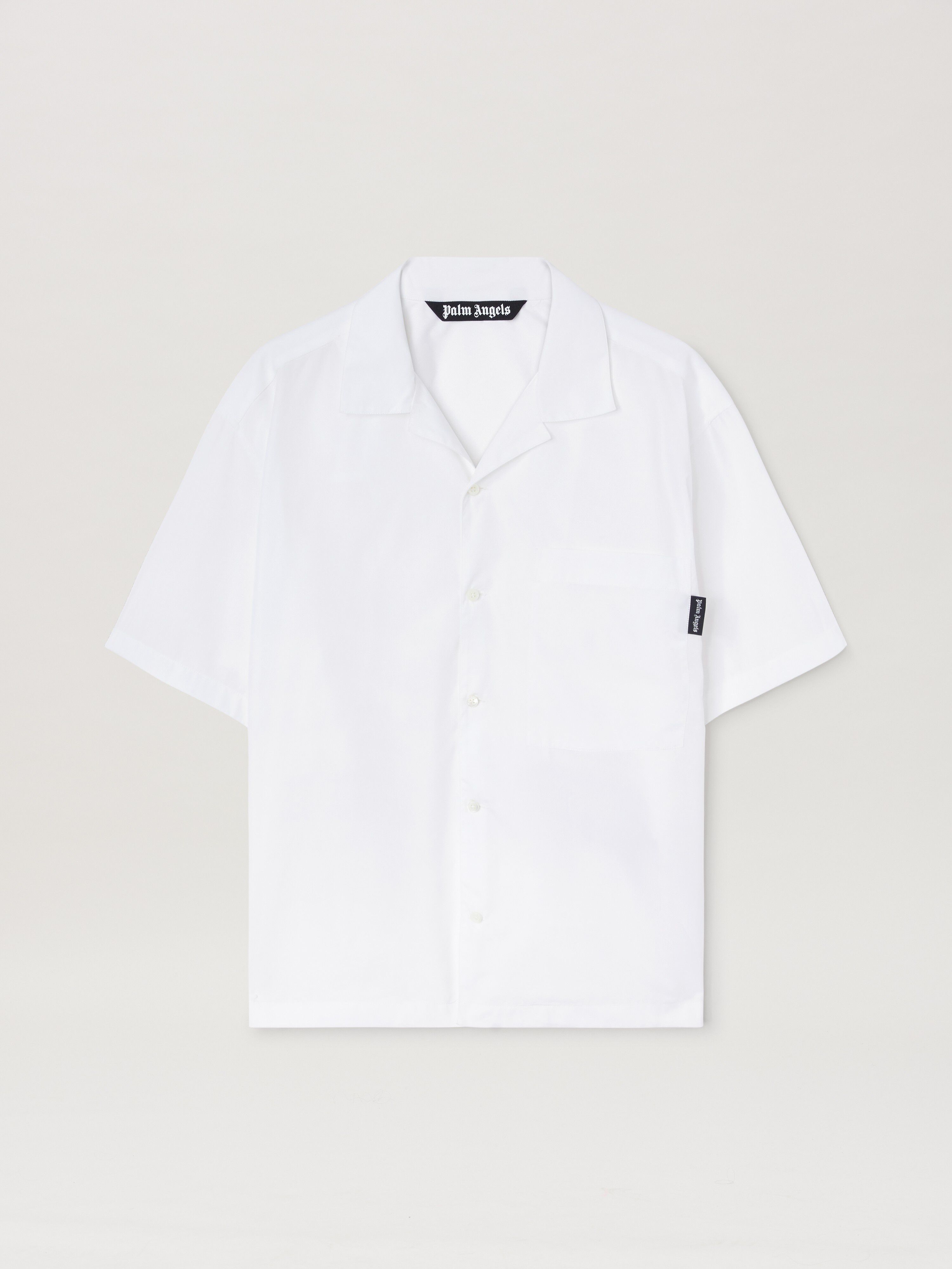 PALM ANGELS  Curved Logo short sleeves shirt WHITE - BLACK PMGG00AS25FAB004