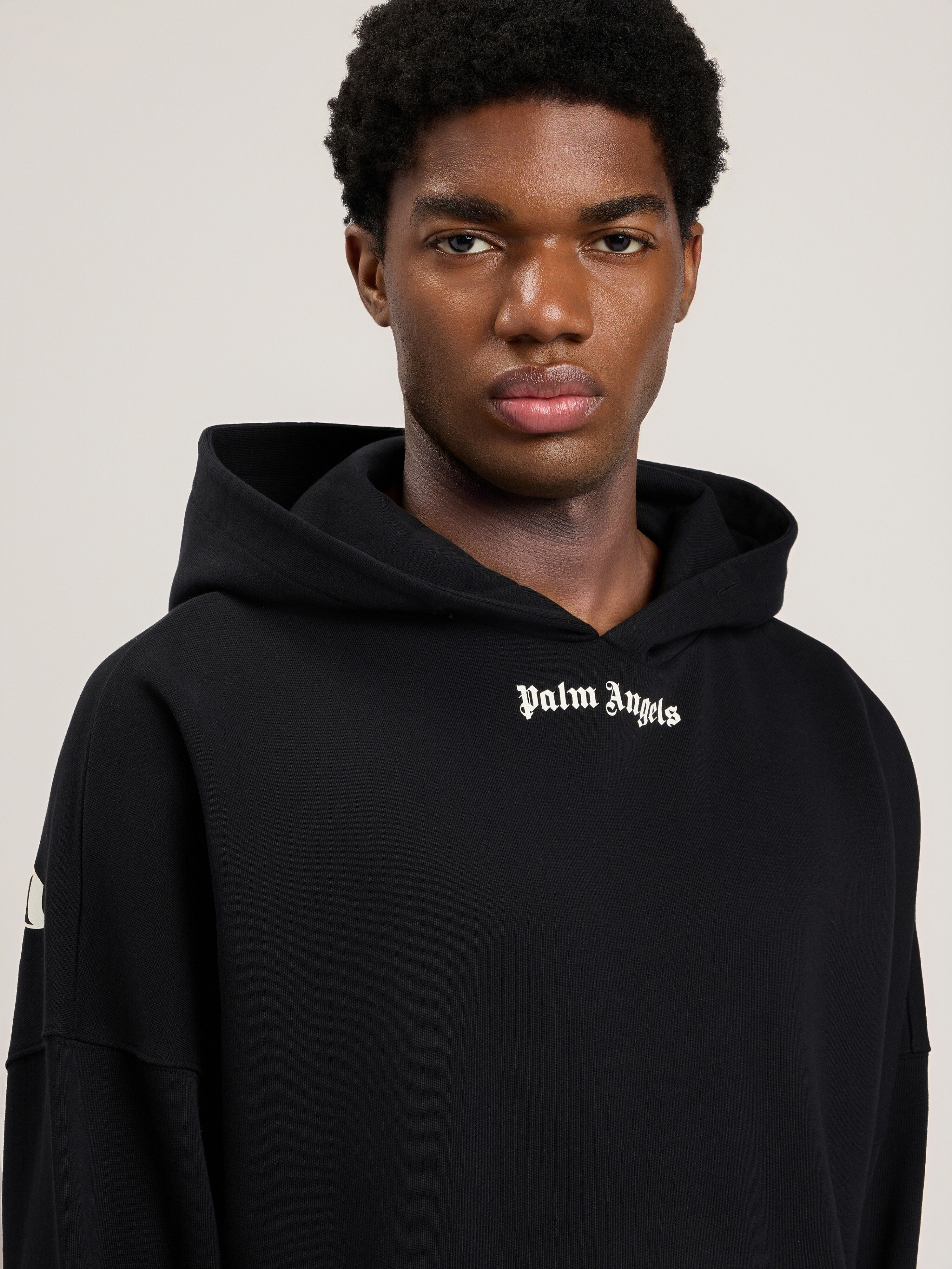 Classic Logo Over Hoodie in BLACK OFF WHITE for Men | Palm Angels®